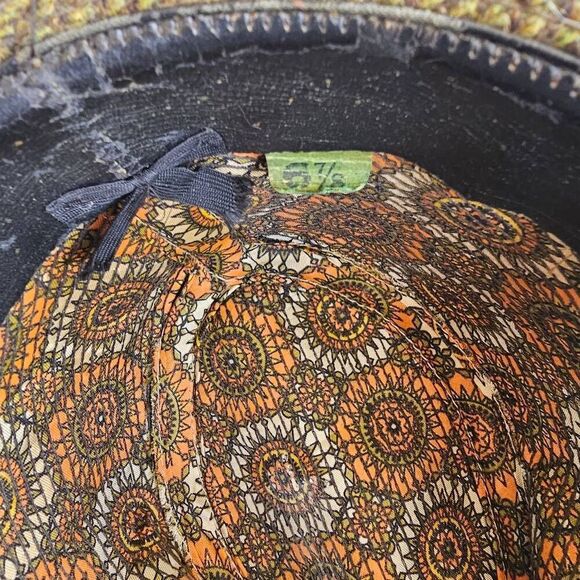 Vintage Brown Tweed Fedora Hat Feather Accent Size 7 1/8 Men’s Lined - Picture 9 of 11